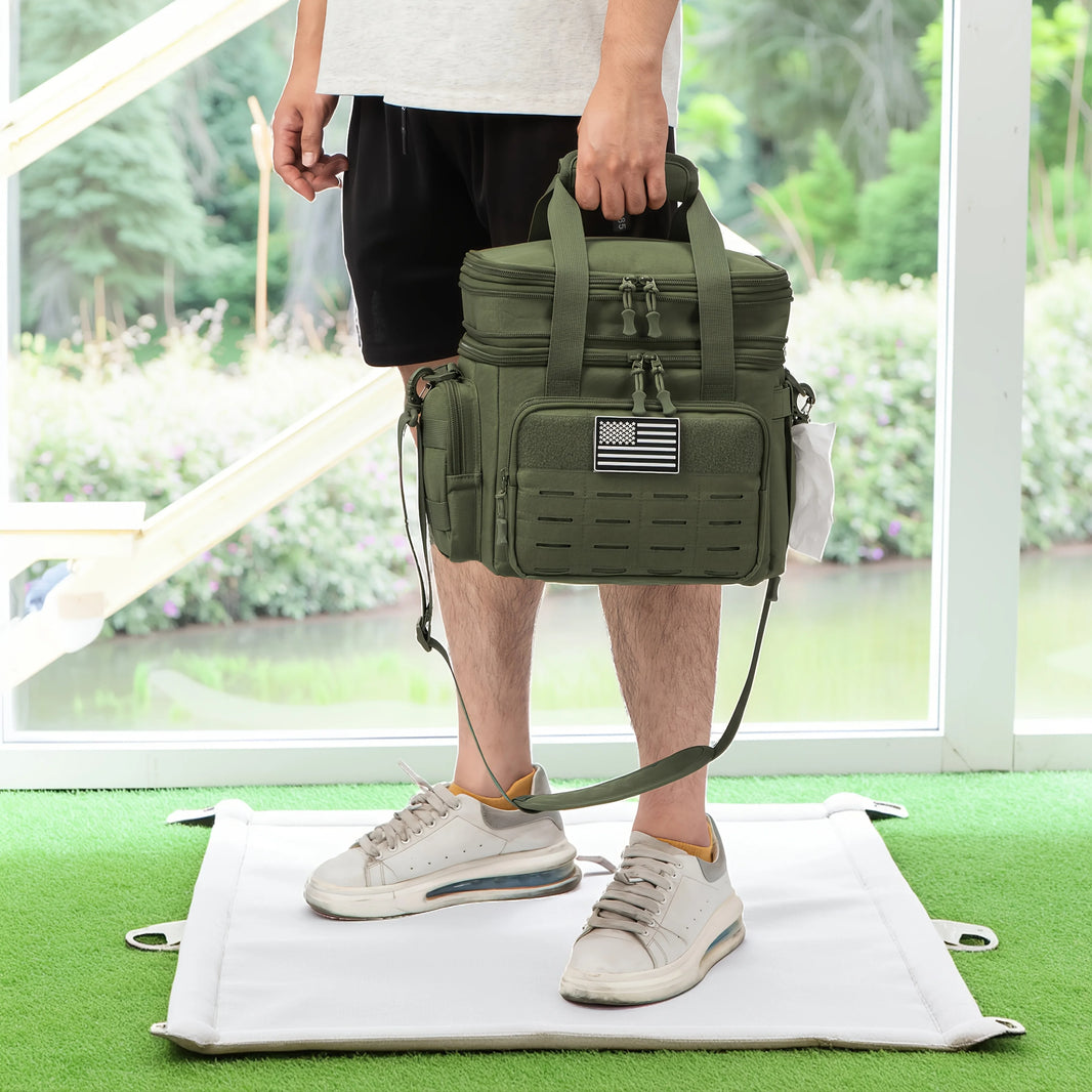 Tactical Lunch Box Expandable Heavy Duty Tactical Leak Proof Insulated Cooler Bag For Outdoor Activities Camping MOLLE Webbing