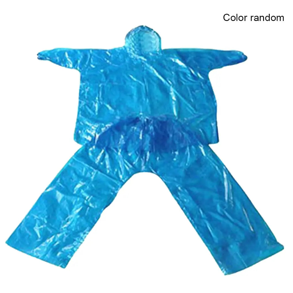 Disposable Raincoat Adult Emergency Waterproof Rain Coat Hiking Raincoat Camping Hood Rain Clothes Covers Rainwear Poncho Pants