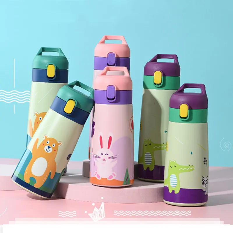 350ml/500ml Kids Thermos Mug Double Stainless Steel Water Bottle Thermal Cartoon Vacuum Flask Water Bottle Tumbler for Children