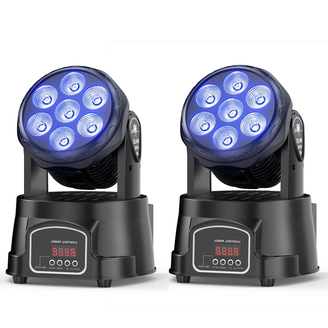 Yiflamefly 2Pcs/Set 105W Beam Moving Head Lights 7x4W RGBW LED Stage Lights DMX512 Spot Lights For DJ Disco KTV Wedding Party