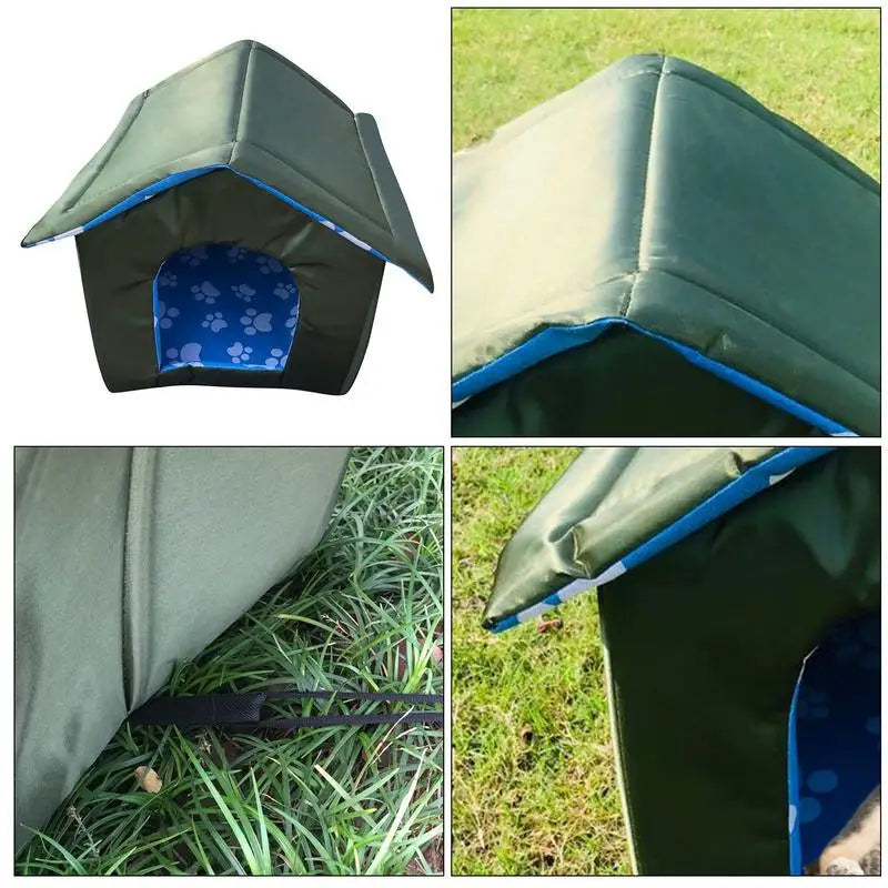 Cat House Outdoor Weatherproof Canvas Pet House Four Season Durable Waterproof Cat Shelter With Roof Small Dog Tent Cabin