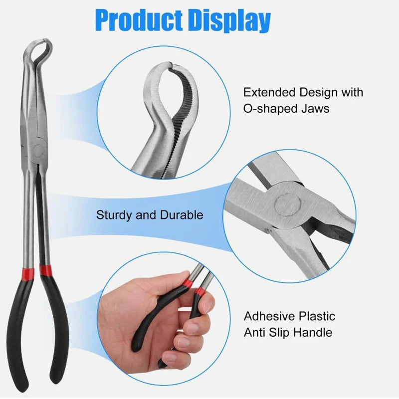 11 Inch Round-mouthed Pliers Spark Plug Wrench Professional Connector Pliers Anti-slip Handle Designed Automotive Repair Tools