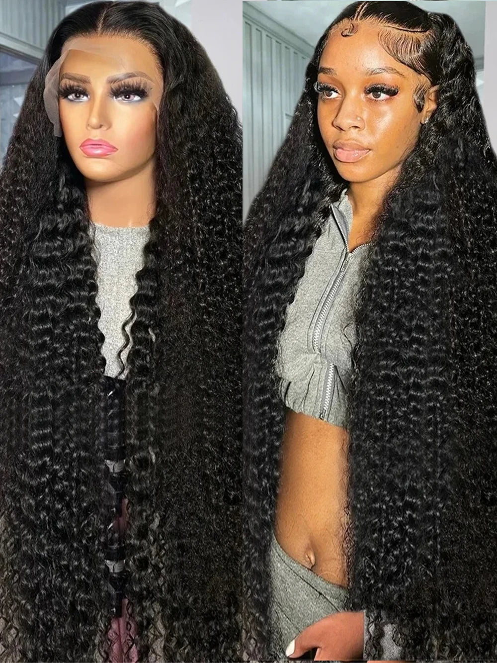 40 46 Inch Deep Wave 13x6 13x4 HD Lace Front Human Hair Wig 200 Density 360 Lace Frontal Wigs Human Hair For Women Pre Plucked