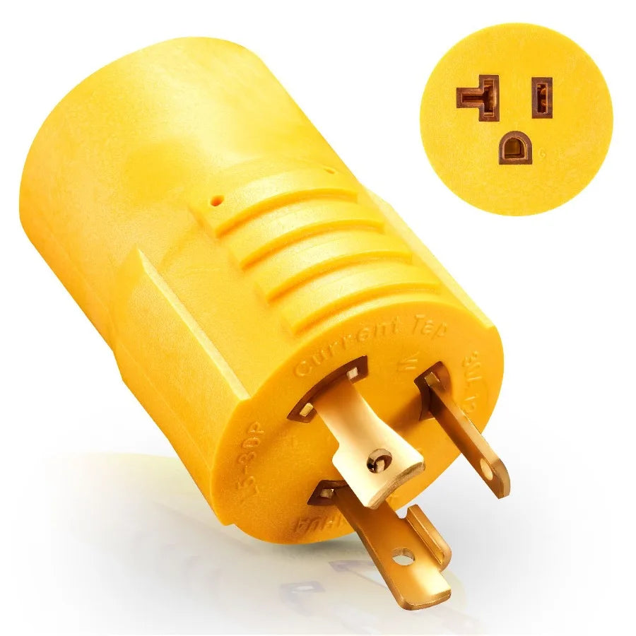 NEMA L530P to 515 20R RV Generator Adapter MECMO Marine 30 Amp to 110 15 Amp Household Regular Connector 30A 3 Prong Twist Lock