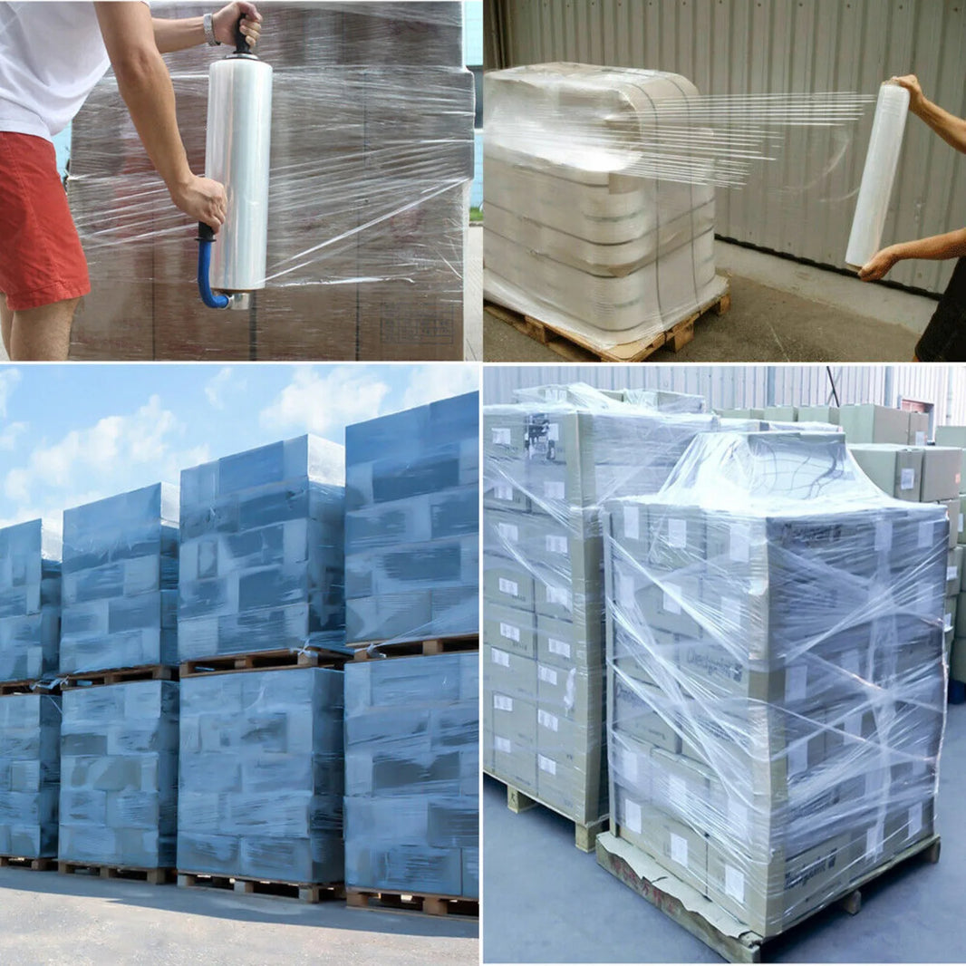 US 18" X 1500' 80 Gauge 4-roll 8Rolls Industrial Strength Shrink Wrap pallet packaging elastic film hand shrink packaging 1500ft