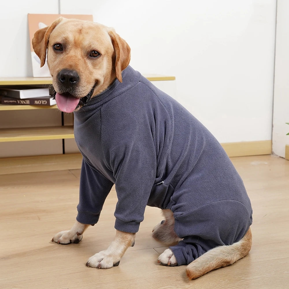 Winter Warm Dog Pajamas Clothes For Medium Large Dogs Dog Pajamas Elasticity Pet Jumpsuit  Labrador Costume Doberman Coat