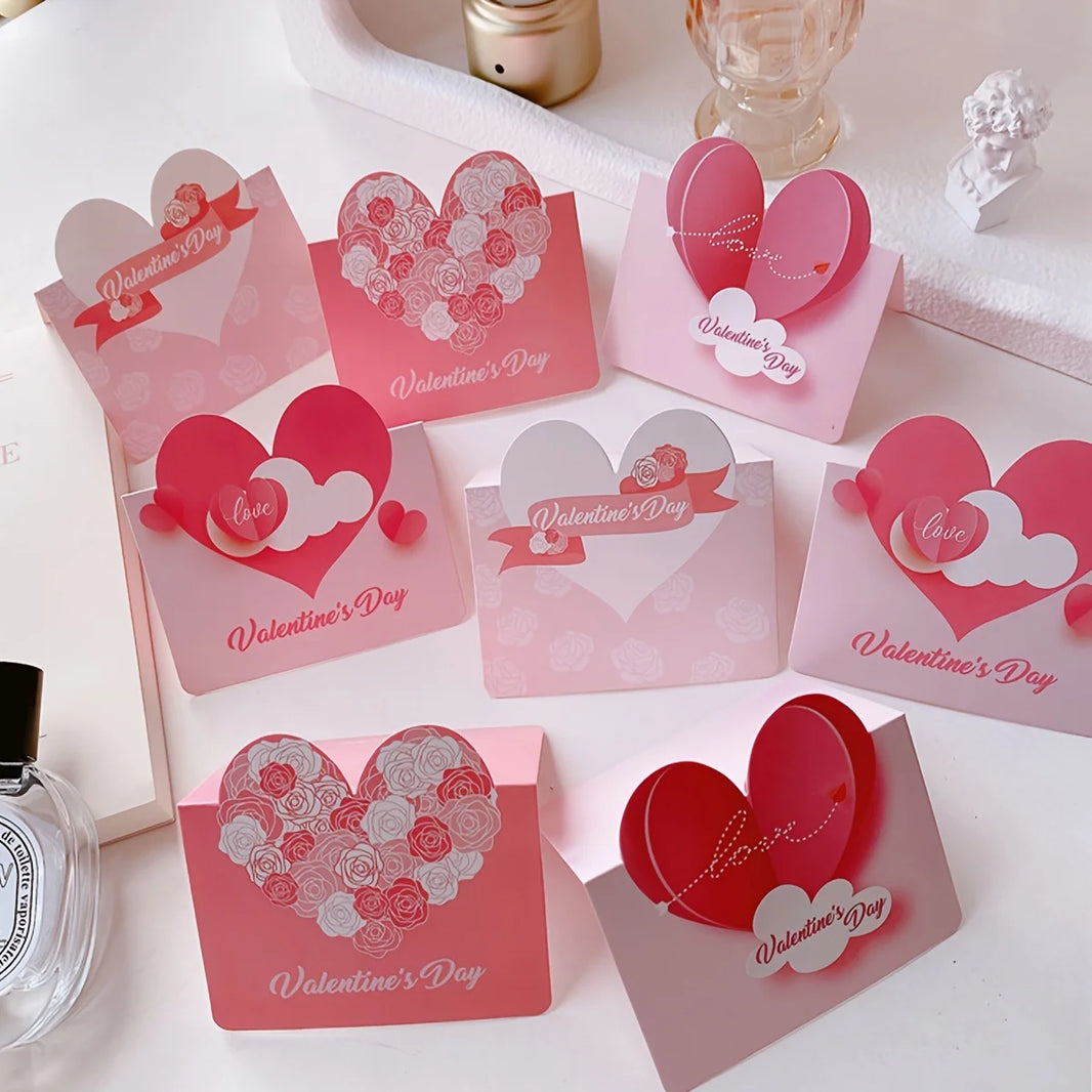 20/40pcs 3D Cards,Valentines Day Greeting Cards,Handwritten Greeting Cards Birthday Thanksgiving Wedding Couples Gift Card