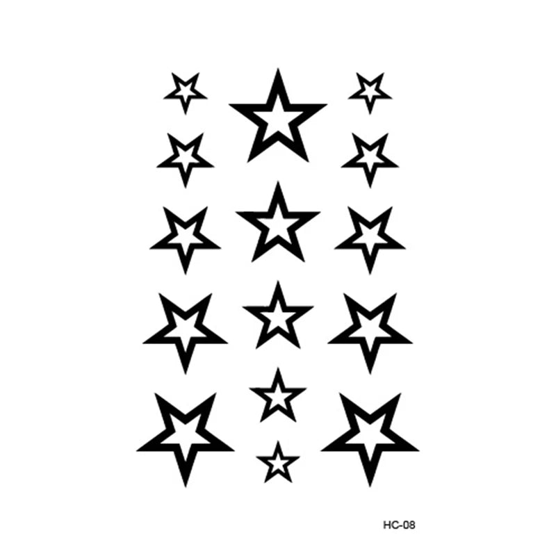 Body Art Waterproof Temporary Tattoos For Men Women Classics 3d Star Design Flash Tattoo Sticker Free Shipping HC1008