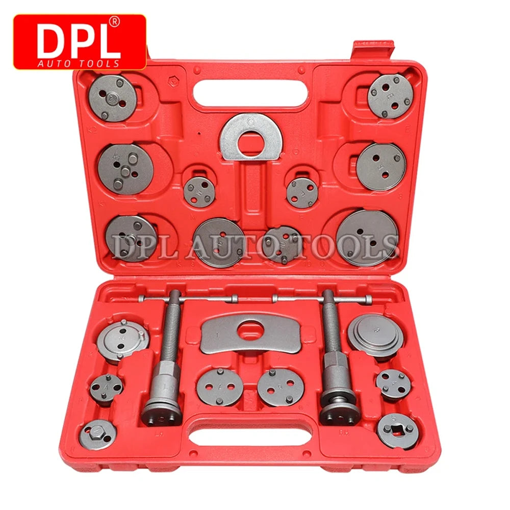 22pcs Universal Car Disc Brake Caliper Wind Back Brake Piston Compressor Tool Kit For Most Automobiles Garage Repair Tools