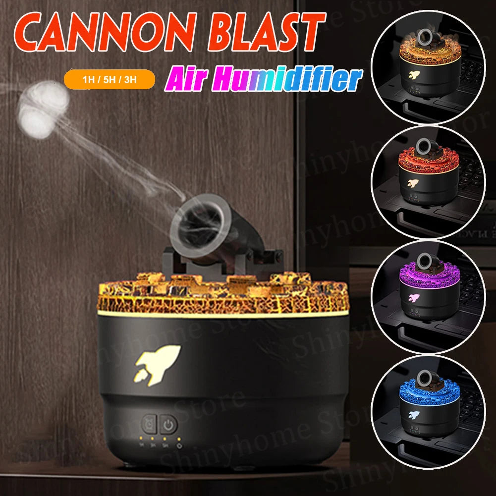 Volcanic Crack Air Humidifier Cannons Aroma Diffuser Cannon Blast Turret Aromatherapy Humidifier Air Humidifier for Bedroom