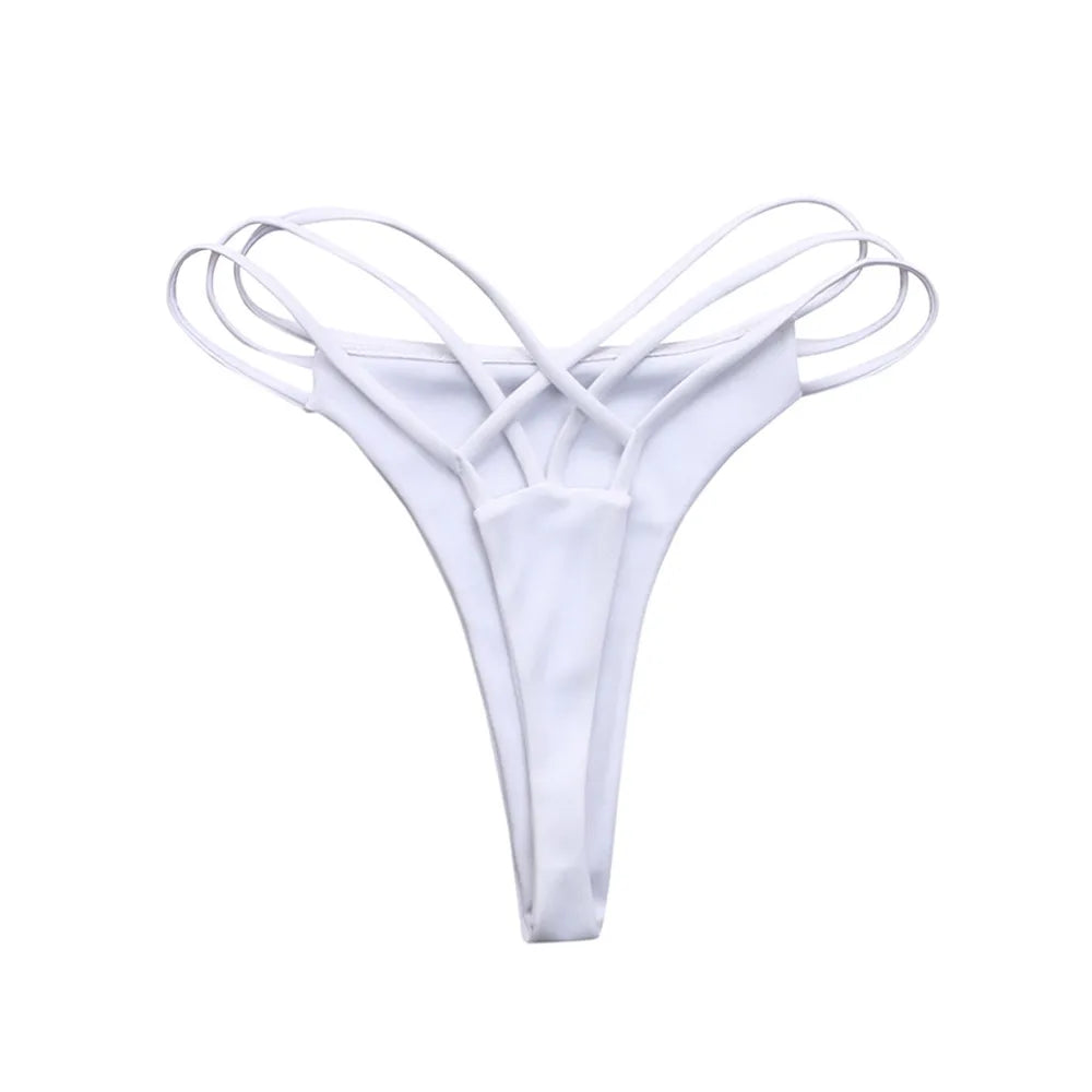 Swimwear Trunks Sexy Women Bikini Swim Thong Bottoms Crisscross Bandage V Swimwears Bikini 2024 Women Fast Shipping