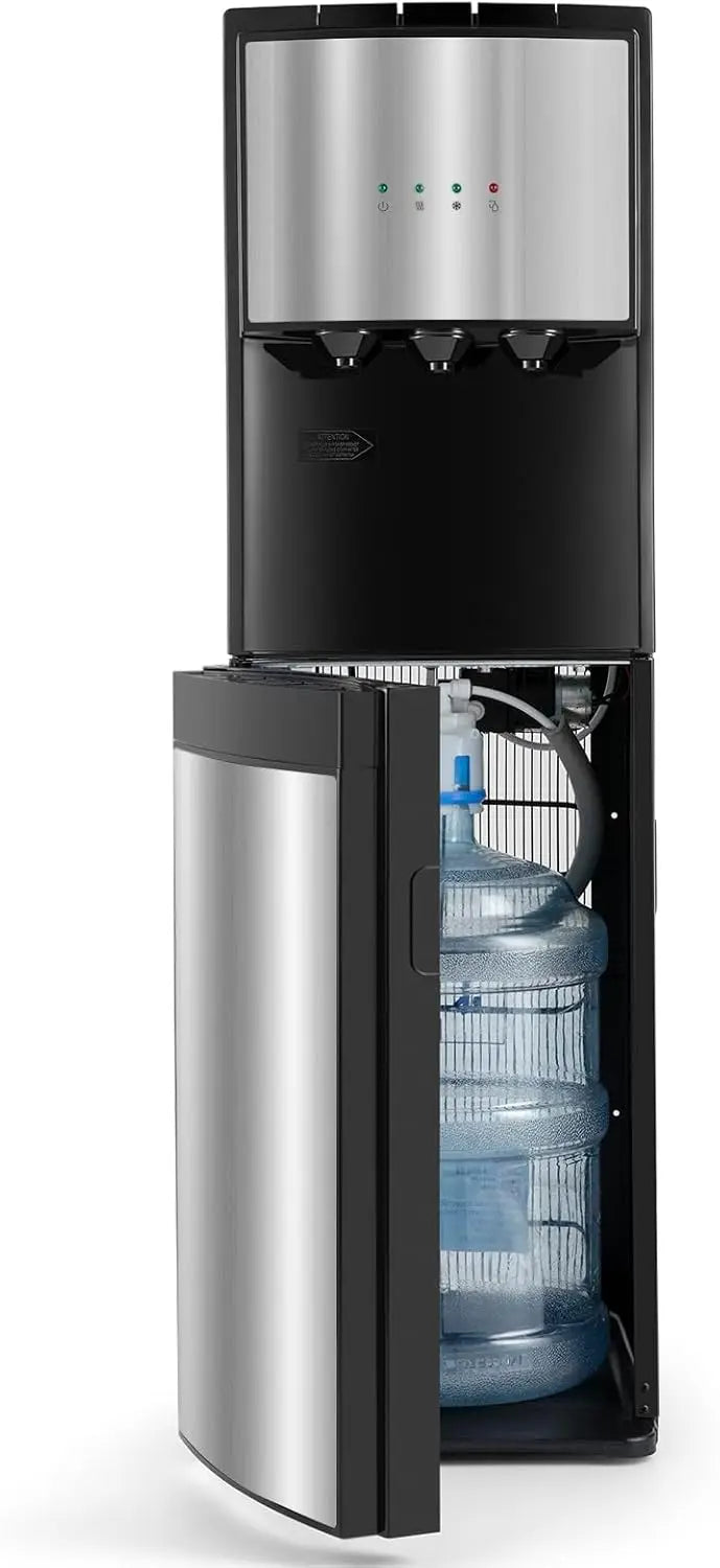 Water Dispenser, Bottom Loading Hot Cold Water Cooler,3 Temperature Settings, Empty Bottle Indicator with Child Safety Lock Blac