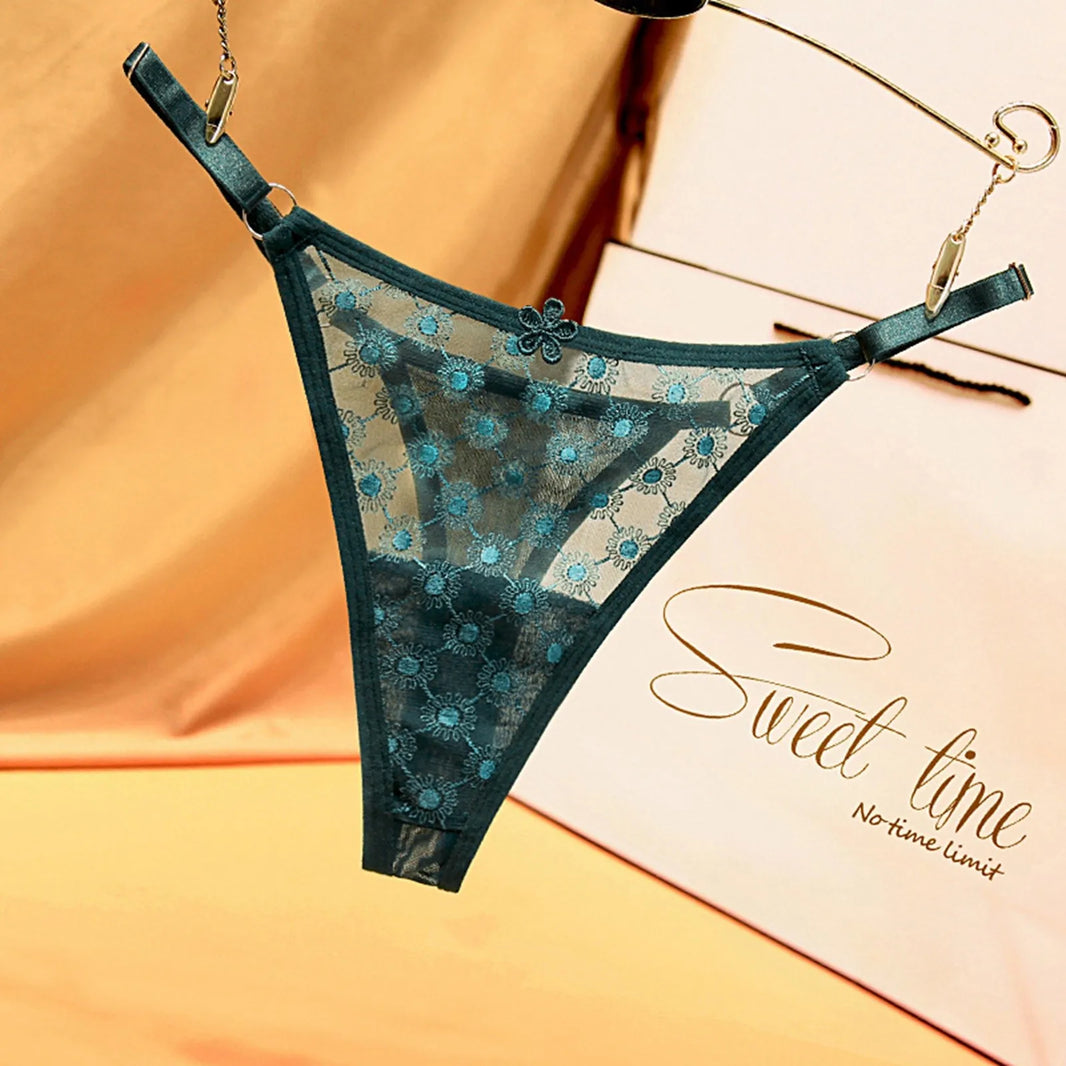 Panties For Women Plus Size Sweet And Sexy Floral Patterned Thong Breathable Thin For Women'S Oversized стринги женские