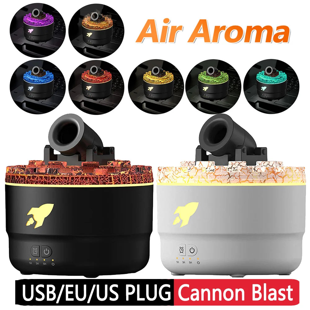 Cannon Blast Aroma Humidifier Essential Oil Diffuser Air Humidifier Aromatherapy Diffuser Volcanic Crack Light Cannons Humidifie