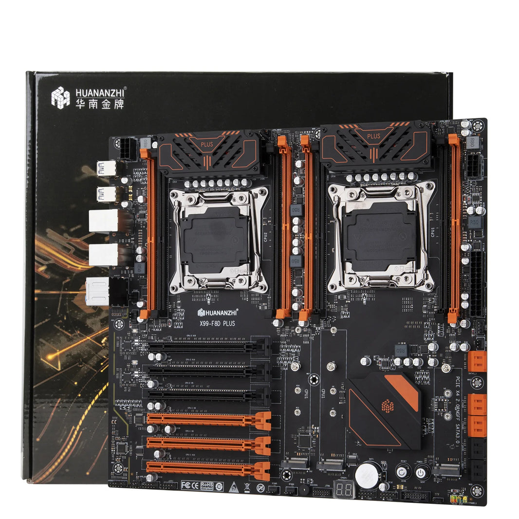 X99 Dual CPU Motherboard F8D PLUS Intel X99 LGA 2011-3 E5 V3 DDR4 RECC 512GB M.2 NVME NGFF USB3.0 E-ATX Server