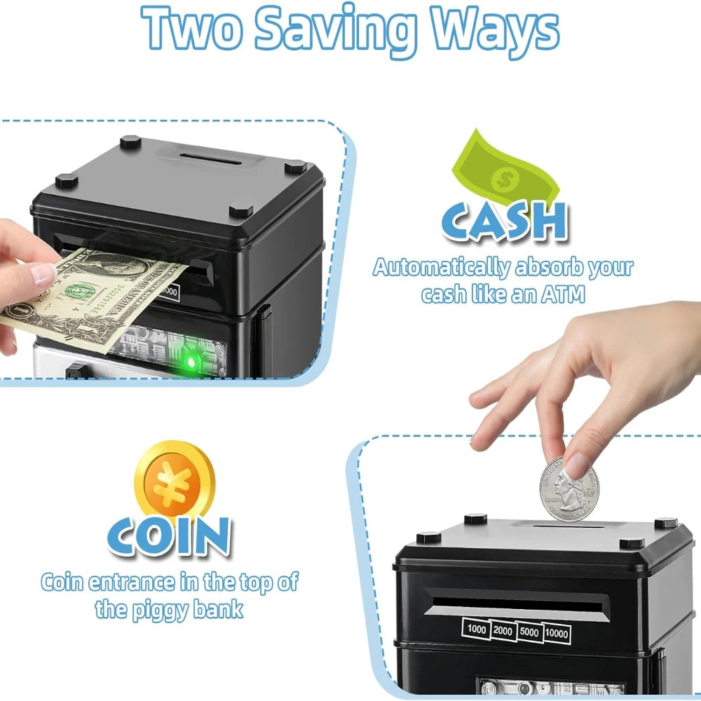 Coin Banks ATM Savings Banks Real Money, Electronic Deposit Boxes, Birthday Gifts, Halloween, Thanksgiving And Christmas Gifts