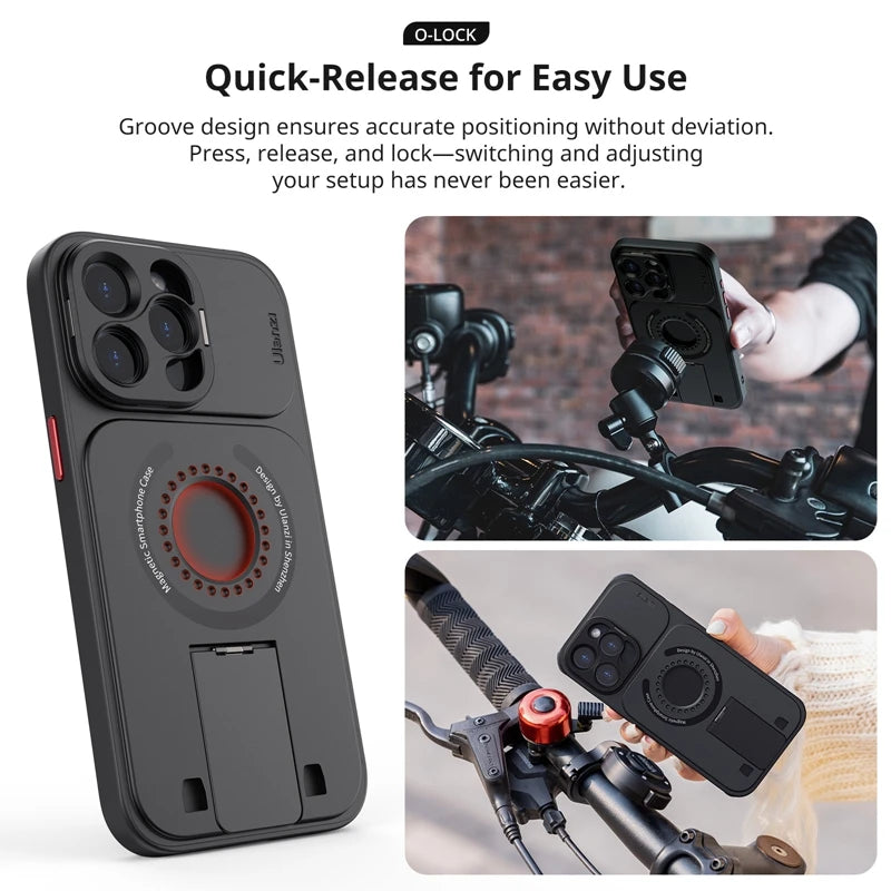 Ulanzi O-LOCK Quick-Release Phone Case for iPhone 15 Pro/Pro Max Magsafe Pone Case Phone Mount for Cycling/Selfie