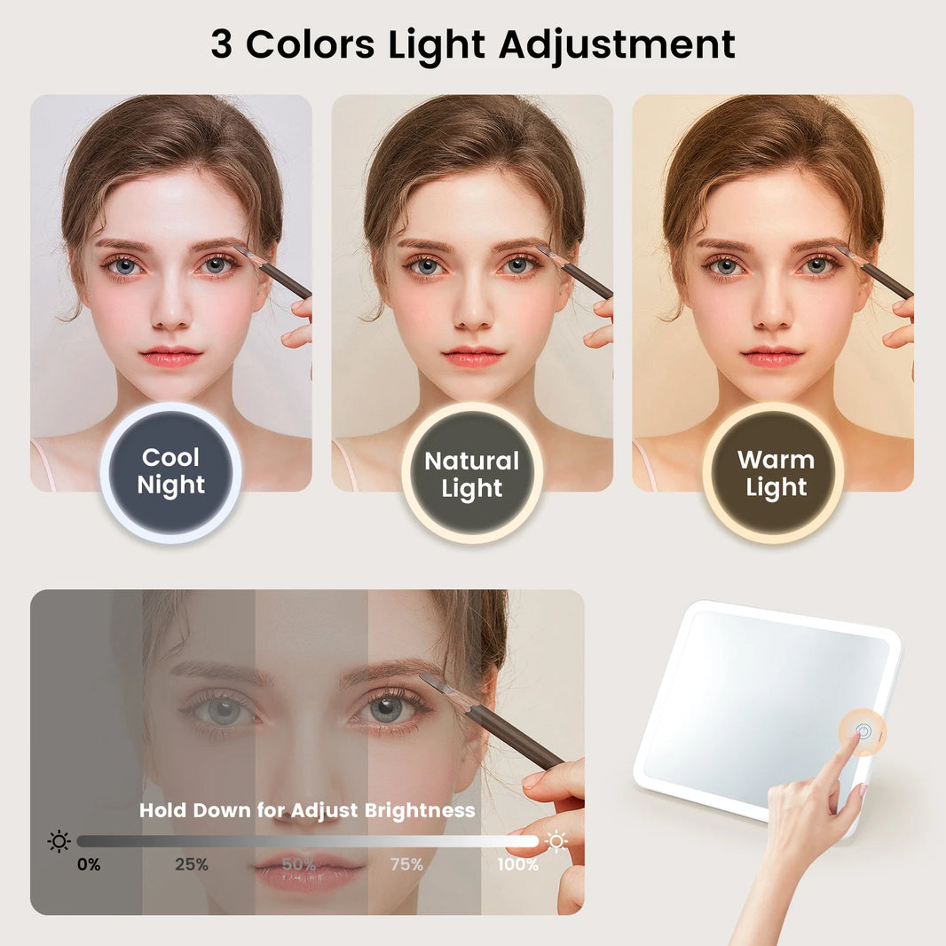 Makeup Bag With Led Mirror 3 Modes Lights Makeup Bag With Vanity Mirror With Lights Travel Makeup Case With Lighted Mirror