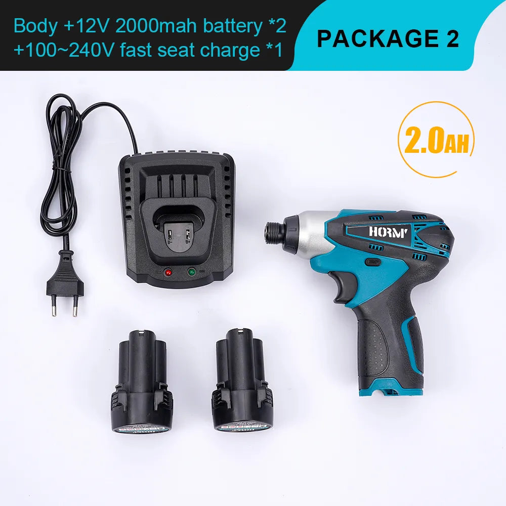 12V Cordless Electric Impact Drill 100N.m Mini Power Driver Home DIY Electric Screwdriver Li-Ion Battery For Makita Battery