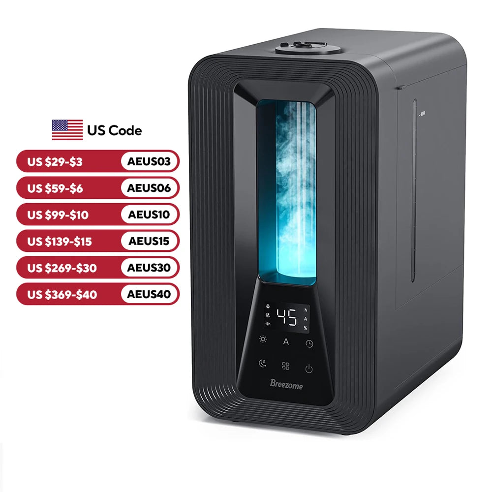 Ultrasonic Humidifier Aroma  4.7 L Touch Control  with 7 Color Light 360 Degree Mist Fragrance Timer Automatic Humidity Control