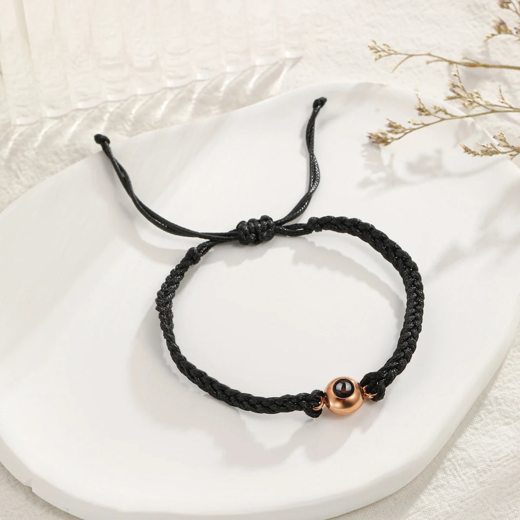 Wholesale Custom Photo Bracelet Personalized Photo Projection Bracelet Black Projection Bracelet for Men Birthday Christmas Gift