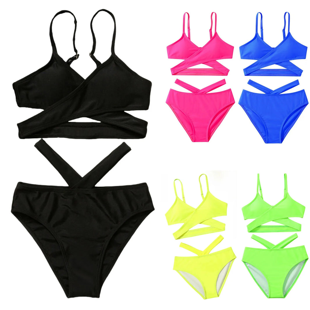 Girls Swimsuits Bikini Set Two Piece Swimsuit Bathing Suit Children's swimwear swimsuit for baby Fish Scale Print Swimsuit 