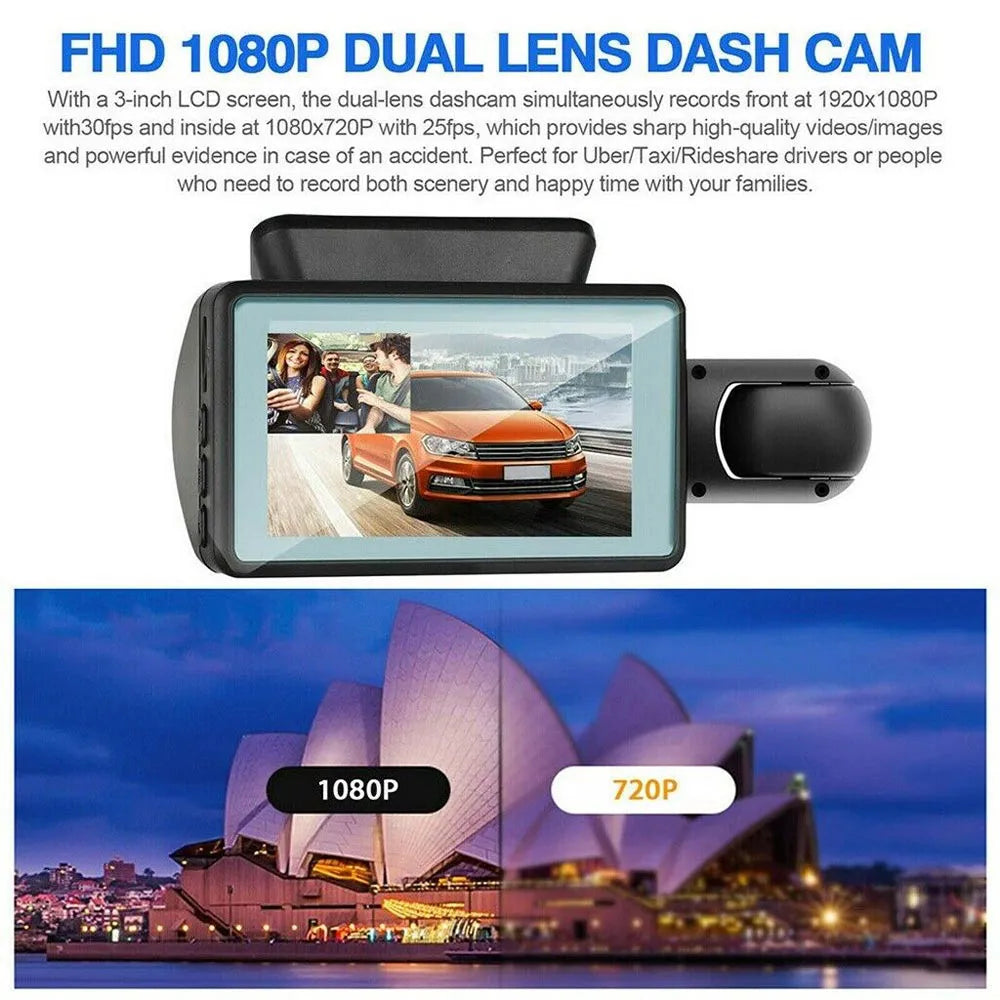 2022 Dashcam Dual Camera HD inside Front Rear Camera 2 Lens Recorder Car DVR Recorders Dash Cam Auto Wide Angle Night Vision