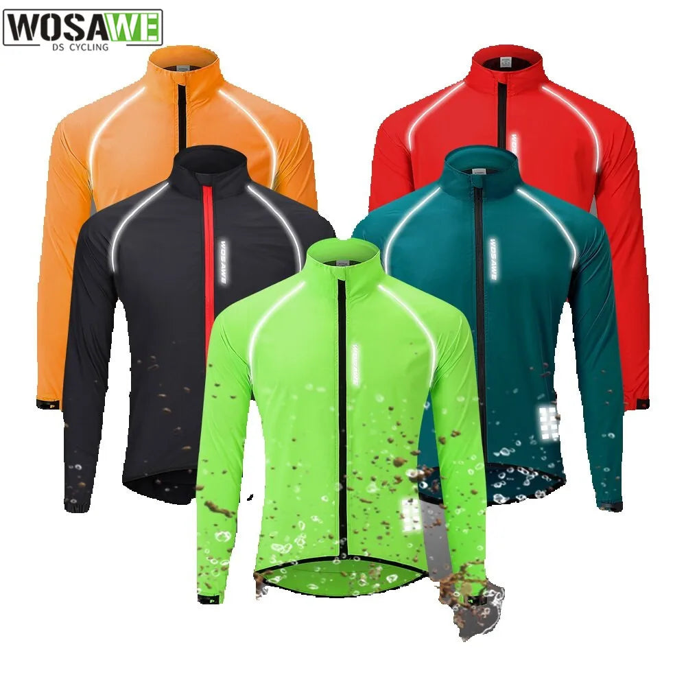 WOSAWE Waterproof Cycling Windbreaker Ultralight MTB Bicycle Bike Rain Jacket Raincoat Outdoor Sport Windproof Cycle Clothing