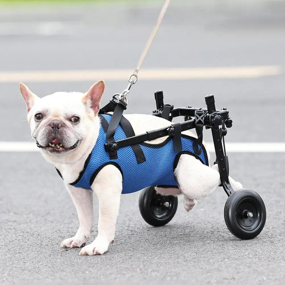 1Pcs Pet Wheelchair Cart Adjustable Pet Cat Dog Rehabilitation Walking Wheels Aids Mobility Assistance Light Pet Walk Tools