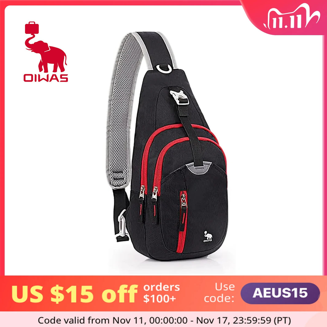 OIWAS Casual Crossbody Chest Bag Sling Shoulder Men's Bag One Strap Lightweight Male Bags Pouch DayPack for Men Travel Sport