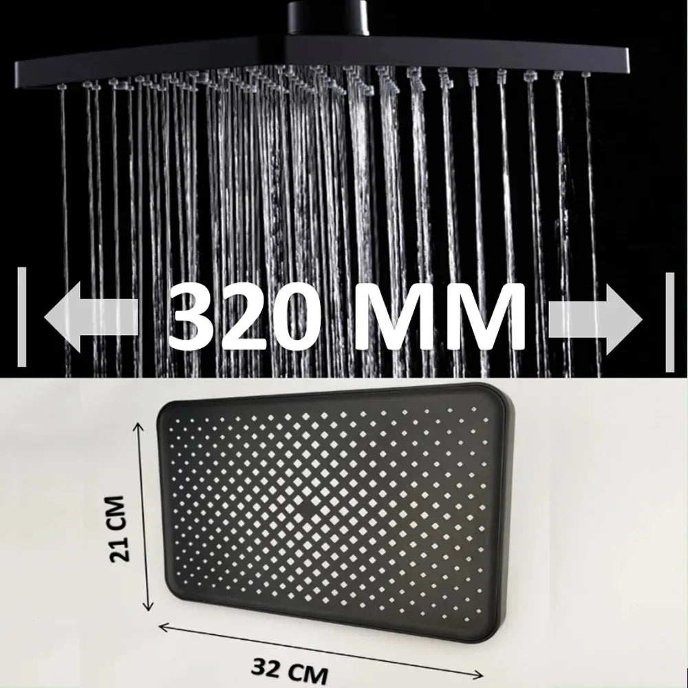 New Big Panel Large Flow Supercharge Rainfall Shower Head 360 Rotation High Pressure Bathroom Home Hotel Shower Accessories