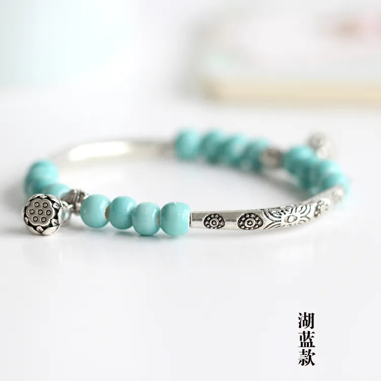 Women's Ceramic hand made DIY Bracelets Artware Retro bracelet for woman girl gift Fashion Jewelery wholesale #1555