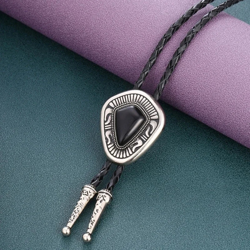 Large Totems Bolo Tie Totems Necktie for Shirt Jeans Western Necklace Braided Shoestring Necktie Bolo Tie