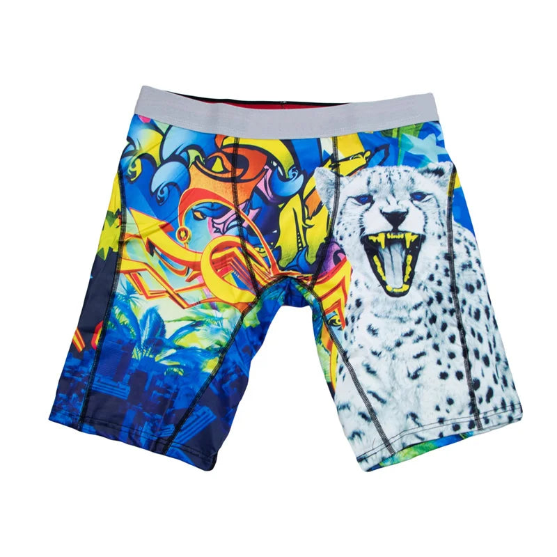 5Pcs Men Underwear Boxers Print Man Panties Lingerie Men Underpants Boxershorts Trunks Plus Size Breathable Seamless Men's Boxer