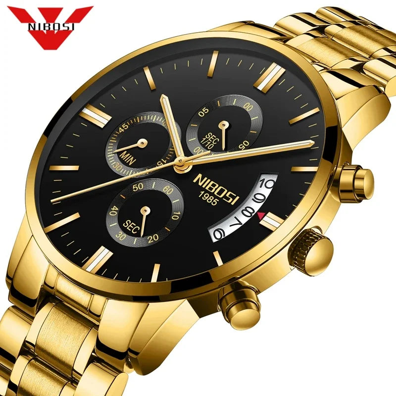 NIBOSI Relogio Masculino Men Watches Luxury Famous Top Brand Men's Fashion Casual Dress Watch Military Quartz Wristwatches Saat