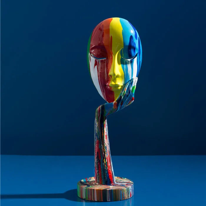 Modern Creative Painted Colorful Abstract mask Decoration Home Wine Cabinet Office Decoration Desktop Decoration Crafts