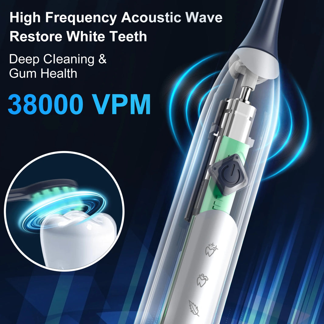 SEJOY Oral Cleaning Personal Sonic Electric Toothbrush Care Appliances IPX7 5 Modes Smart Rechargeable Automatic Toothbrush