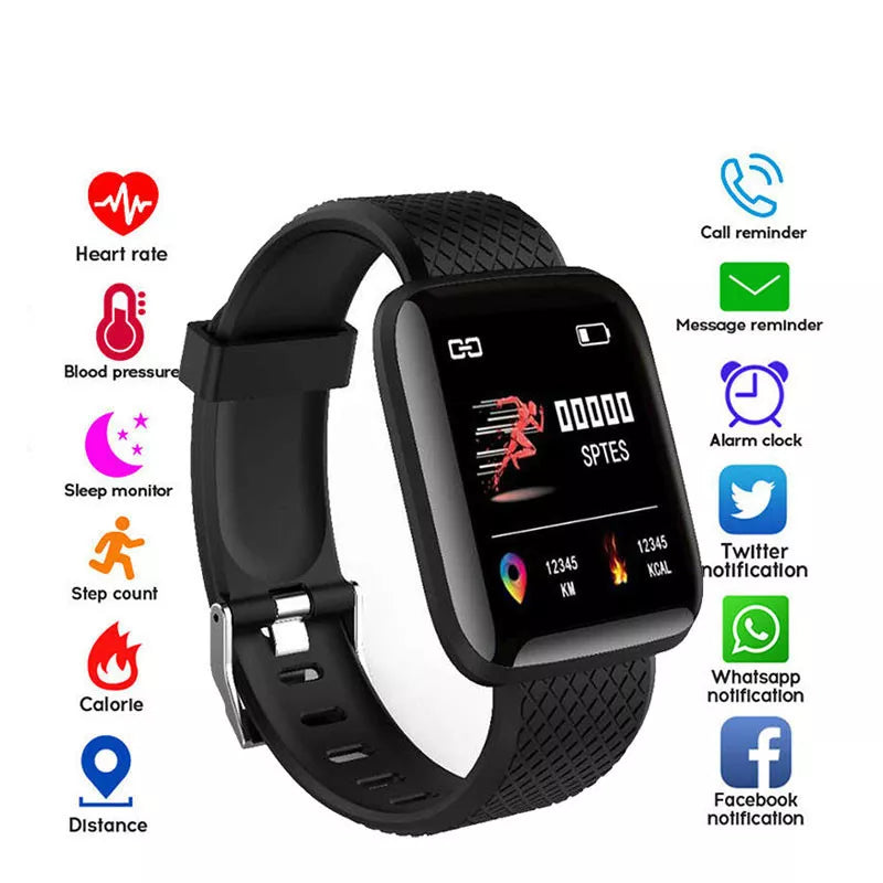 D13 Smart Watches Men Women 116 Plus Heart Rate Watch Smart Wristband Sports Watches Smart Band Waterproof Smartwatch Android