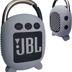 Silicone Cover Case for JBL Clip 4 Portable Bluetooth Speaker, Protective Carrying Case for JBL Clip 4 Portable Bluetooth Speaker Stand up Holder(Case Only) (Grey)