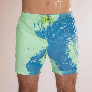 When Exposed to Water, Beach Shorts, Warm-Feeling Color-Changing Shorts Hot Style Swimming Trunks That Change Color