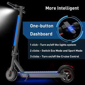 S2 Lite Electric Scooter - 6.5" Solid Tires - up to 10.6 Miles Long-Range & 13 MPH Portable Folding Commuting Kick-Start Boost Scooter for Teens