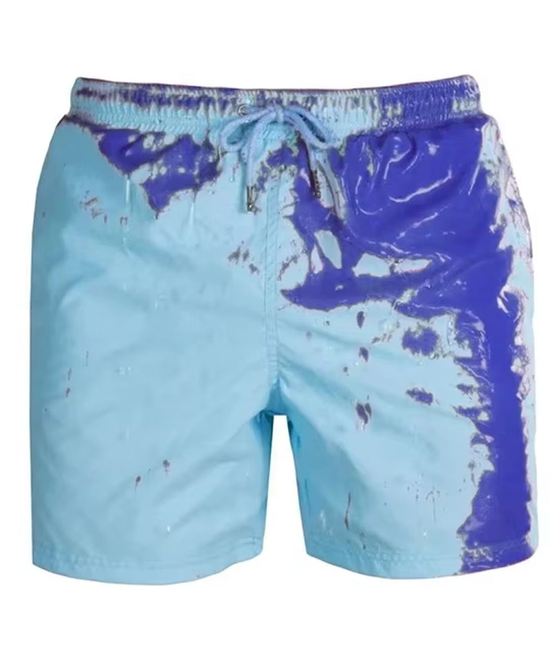 When Exposed to Water, Beach Shorts, Warm-Feeling Color-Changing Shorts Hot Style Swimming Trunks That Change Color