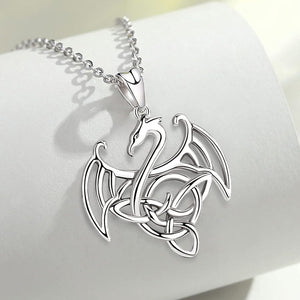 Dragon Necklace for Women Sterling Silver Dragon Jewelry Dragon Pendant Celtic Dragon Gifts for Mother Daughter Sister Wife