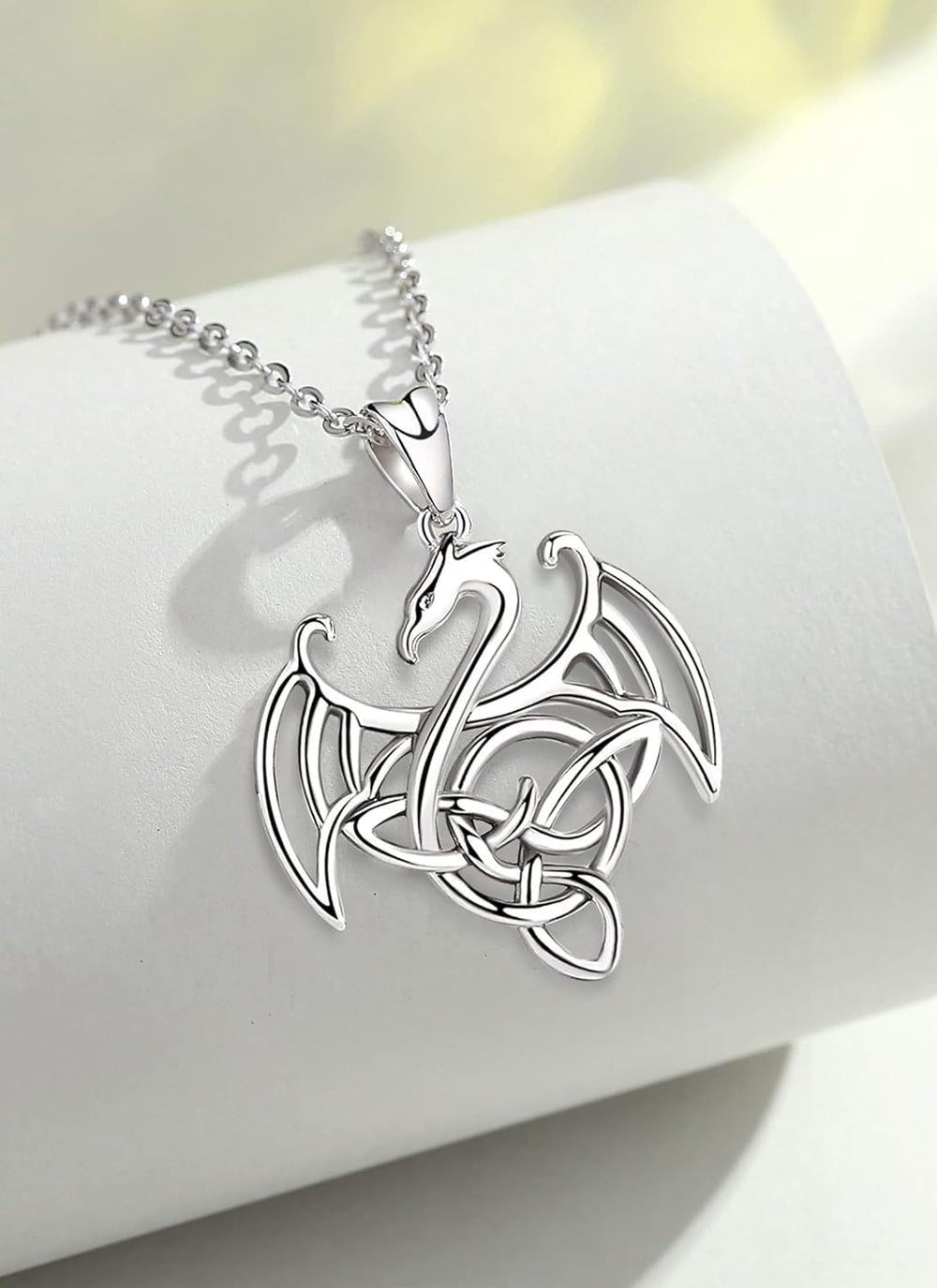 Dragon Necklace for Women Sterling Silver Dragon Jewelry Dragon Pendant Celtic Dragon Gifts for Mother Daughter Sister Wife