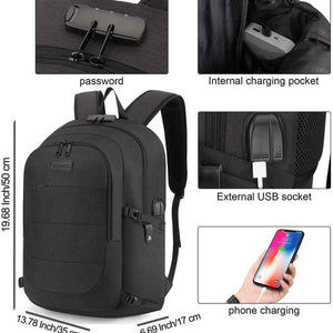 Travel Laptop Backpack Water Resistant Anti-Theft Bag with USB Charging Port and Lock 15.6 Inch Computer Business Backpacks for Women Men Work College Gift,Casual Daypack