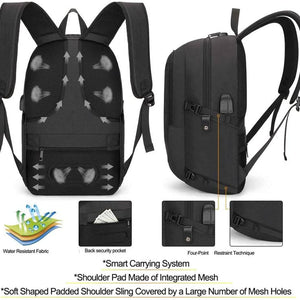 Travel Laptop Backpack Water Resistant Anti-Theft Bag with USB Charging Port and Lock 15.6 Inch Computer Business Backpacks for Women Men Work College Gift,Casual Daypack