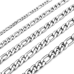 Figaro Chain Necklace Stainless Steel Real Gold Plated Chains for Men Women Jewelry Gift for Men Women